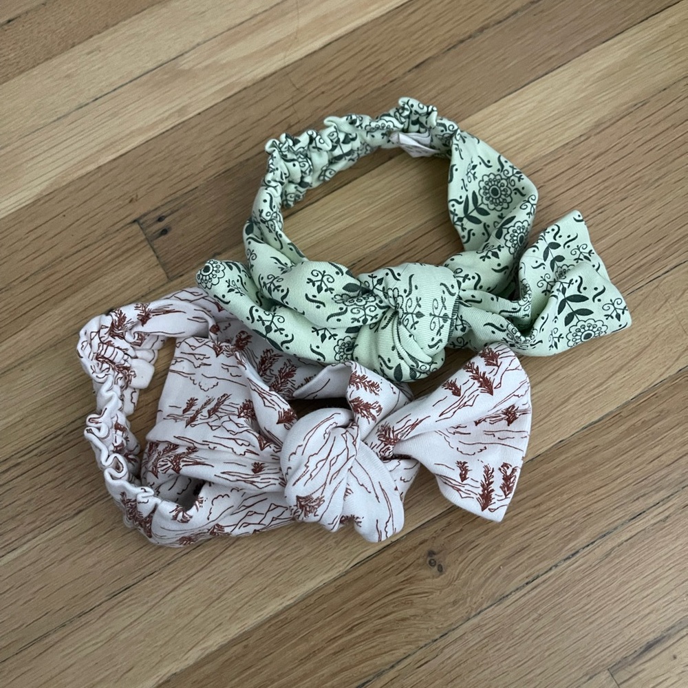 Kate Quinn Kids Floral Headbands - Green and Brown
